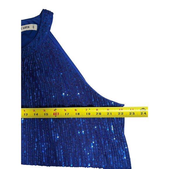 Grace Karen Blue SEQUIN Halter Top Plus 2X Whimsigoth Garden Fairy Holiday - Picture 6 of 8